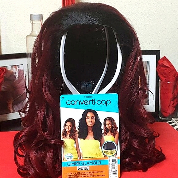 Outre Converti-Cap Half-Wig: Gimme Glamour (Color Available: DR Red Velvet) - Picture 8 of 16
